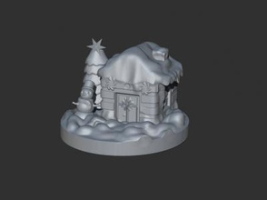Weihnachten Haus Kunst 3D-Druck-Modell, 3D-Druck-Datei, 3D-druckbares Modell, 3D-Druck, Gestaltung, Druck 3d, Weihnachten,Haus,Haus,Weihnachten,Schnee 3d print model - Mito3D