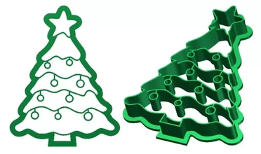 christmas tree cookie cutter 3d printing model - threeding xmas 3d print model - Mito3D