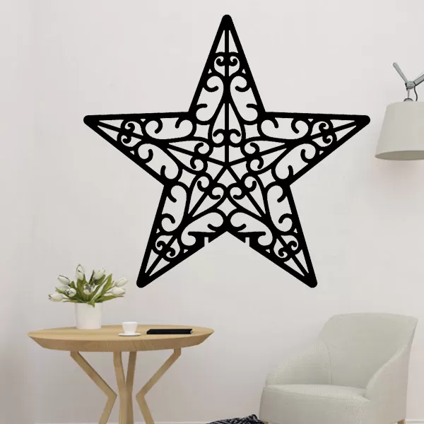 christmas wall decoration star 3d printing model low-poly customizable geometric lowpoly decor ornament 2d art merry geometrical customizer decorations gift ornaments tree 3D print model - Mito3D