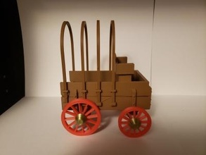 mandrin wagon antiquités historique 3D impression modèle fichier imprimable conception 3d Chariot couvert Wagon Cow boy Texas Pionnier 3d print model - Mito3D