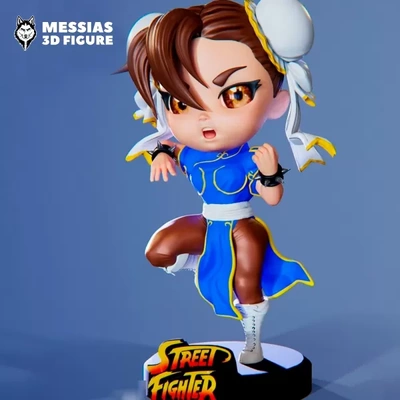 chun li chibi 3d print model printing - threeding tags 3d-printing figure printable collectibles fan art gaming street fighter character design merchandise chun-li decor iconic characters female fighters 3d print model - Mito3D