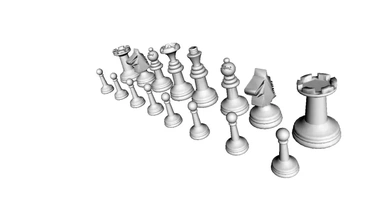 clássico xadrez conjunto 3d impressão modelo trio 3d print model - Mito3D