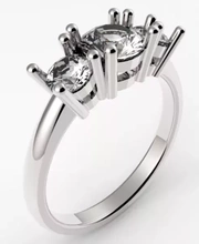 classic claw set trilogy ring 3d printing model - threeding rings elegant 3d print model - Mito3D