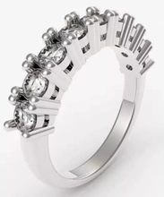 griffe ensemble éternité bague 3d impression modèle trio bijoux anneaux bande paver griffes 3d print model - Mito3D