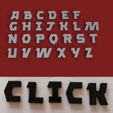 click uppercase 3d letters stl file printing model - threeding 3d print model - Mito3D