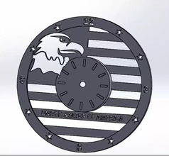 reloj Estados Unidos águila 3d impresión modelo trío 3d print model - Mito3D