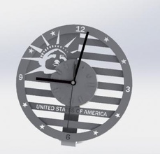 clock usa liberty other things 3D printing model, file, printable design, 3d print, Clock USA LIBERTY 3d print model - Mito3D