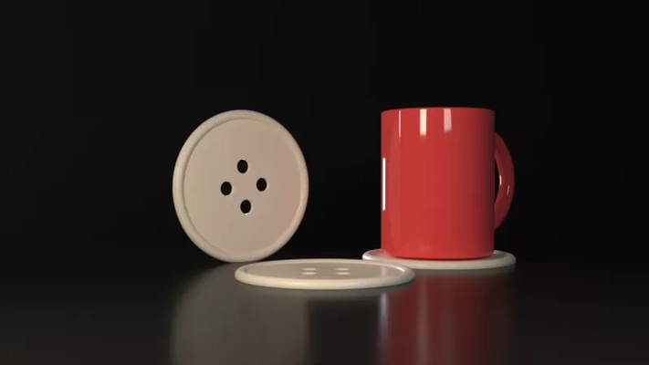 abiti pulsante sottobicchieri 3d stampa modello treding tag arte decorazione tazza bevanda caffè sottobicchiere 3d print model - Mito3D
