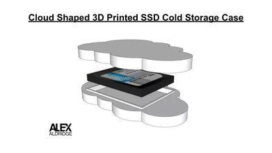bulut şekilli 3d basılı ssd soğuk depolama durum kılıf baskı model üçleme veri 3d print model - Mito3D