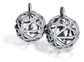 clover sphere earring 3d printing model - threeding jewelry earrings 3d print model - Mito3D