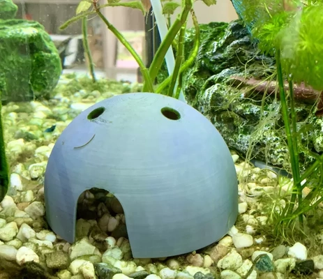 coconut shell - perfect decoration aquarium 3d printing model threeding tags deco deko dekoration fischh hle unterwasserh kokosnuss kokosnussschale versteck garnelen brutplatz shrimp 3d print model - Mito3D