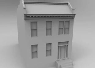 colonial renacimiento casa 3d impresión modelo trío arquitectura edificio print printing 3d print model - Mito3D