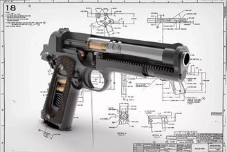 tay m1911a1 3d baskı model üçleme silah tabanca ateşli silahlar 1911 3d print model - Mito3D