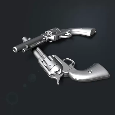 potro pacificador impresión 3d modelo trío etiquetas arma juguete pistola joyería joya revólver cosplay apuntalar 3d print model - Mito3D