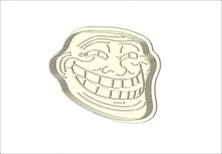 cookie-cutter trollface 3d printing model - threeding cookie cutter 3d print model - Mito3D
