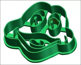 Galleta cortador freddo rana 3d impresión modelo trío 3d print model - Mito3D