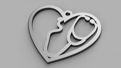 Corona kalp küpe moda 3D baskı modeli, dosya, yazdırılabilir model, tasarım, 3 boyutlu baskı, Corona, kalp, küpe, salgın, doktor, hemşire 3d print model - Mito3D