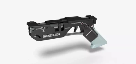 cosplay pistola filme esquecimento 2013 3d impressão modelo trio brinquedo imprimível arma fogo blaster suporte réplica 3d print model - Mito3D