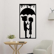 couple parapluie art décoration ki SSED décor velentin cœur l'amour embrassé chéri romantique 2d sortir ensemble 3d print model - Mito3D