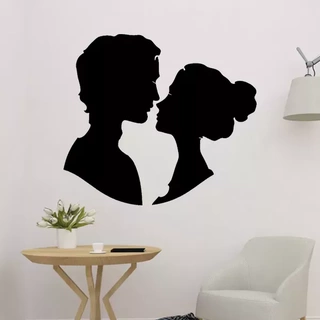 coppie incontri parete silhouette 3d stampa modello decorazione cuore arredamento ki SSSED arte Velentine amore baciato tesoro romantico 2d 3d print model - Mito3D