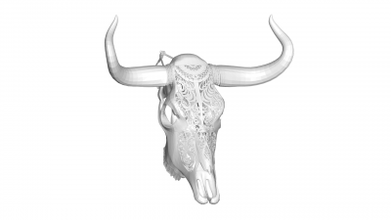 cow skull art 3D printing model, file, printable design, 3d print, 3d print model - Mito3D