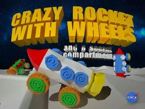 crazy rocket wheels secret compartment 3d printing model - threeding fly toys plane car space nasa spaceship 3d print model - Mito3D