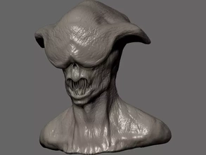 creature bust 3d printing model - threeding monster alien 3d print model - Mito3D
