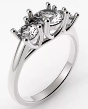 cross claw trilogy ring 3d printing model - threeding classic rings elegant 3d print model - Mito3D