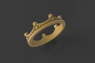 la corona de impresión 3d modelo moda 3D impresión, en archivo, imprimibles 3D, diseño 3d, arte oro lujo plata esterlina anillo joyería imprimible anillos platino femenina elegante refinado hermosa qween rey adorable 3d print model - Mito3D