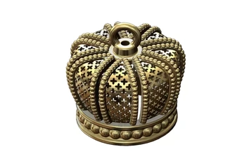 crown shaped pendant charm moucharabieh patterns 3d printing model - threeding silver fashion printable jewelry pendants necklace queen jewellery beauty jewelery charms gold royal luxury sterling royale couronne 3d print model - Mito3D