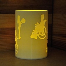 cup topic friends office & garden handicap people wheelchair windlicht teelicht storm light pen beaker 3d print model - Mito3D