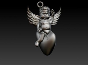 cupido art 3D modelo de impresión, la impresión en archivo, imprimibles 3D, diseño 3d, amor,amor,corazón,colgante 3d print model - Mito3D