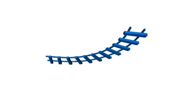 curved railroad track 3d printing model - threeding rail 3d print model - Mito3D