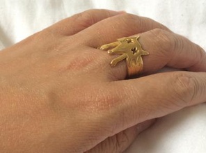 cute fox ring fashion 3D printing model, file, printable design, 3d print, fox, foxy, jewelry, jewellery, ring, rings, animal, cute, woodlands, shawl, fur, gift, hunting, dead, finger, accessories, 3d print model - Mito3D