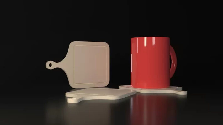 schneiden tafel untersetzer 3d drucken modell dreiding stichworte kunst dekoration tasse getränk kaffee 3d print model - Mito3D