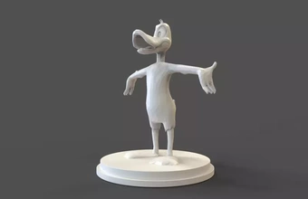 daffyduck 3d printing model - threeding sculpture cartoon miniature lowpoly myart warner 3d print model - Mito3D
