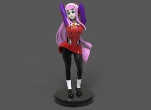 baile escultura Arte estatua niña anime 3d print model - Mito3D
