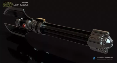 darth malgus lightsaber 3d printing model - threeding starwars jedi 3d print model - Mito3D