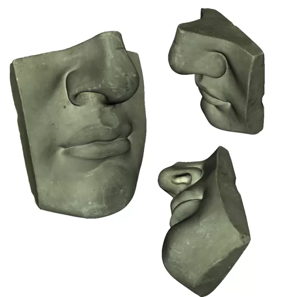 David lèvres 3d impression modèle trio 3D print model - Mito3D