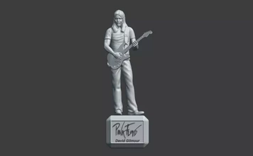 David gilmour pembe Floyd 3d baskı model üçleme Sanat oyuncak oyuncaklar yazdırılabilir gitar minyatür İngiltere 3dprinting obj stl printing şekil grup poz 3d print model - Mito3D