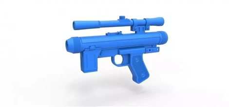 morte Soldado luz recorrente blaster pistola 14r escala 1 6 Estrela guerras 3d impressão modelo trio arma brinquedo imprimível fogo scifi Guerra Estrelas 3d print model - Mito3D