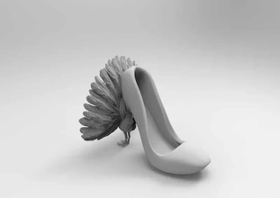 decorado zapato libras 3d impresión modelo trío Arte printing paune fashin 3d print model - Mito3D