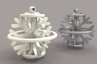 decorativo Natal floco neve 3d impressão modelo trio 3d print model - Mito3D