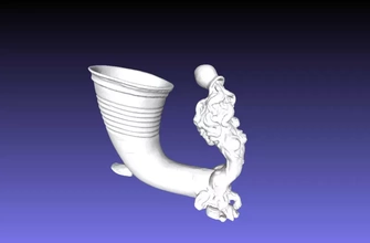 decorative drinking horn 3d printing model - threeding fdm 3d print model - Mito3D
