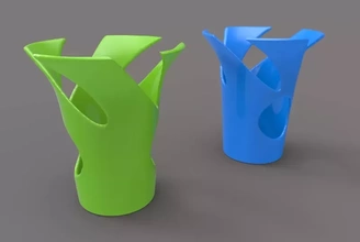 decorativo florero 3d impresión modelo trío 3d print model - Mito3D