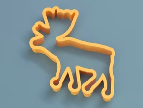 ciervo Galleta cortador 3d impresión modelo trío cocina Navidad horneando galletas 3d print model - Mito3D