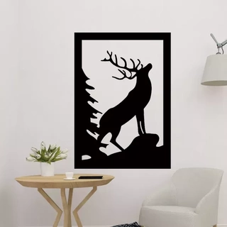 deer panel 3d printing model decoration 2d art wall animal sculpture 3d print model - Mito3D