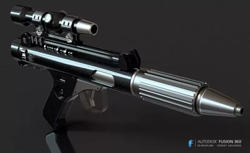 dh 17 blaster pistola 3d impressão modelo trio Guerra Estrelas 3d print model - Mito3D