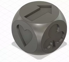 dice jass symbols 3d printing model - threeding symbol 3d print model - Mito3D