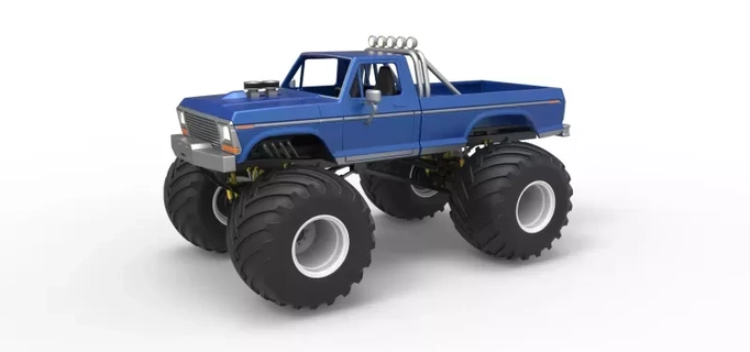 döküm büyük ayaklar 2 canavar kamyon ölçek 1 25 3d baskı model oyuncak yazdırılabilir Yazdır nostaljik 4x4 eski okul v8 ölçekli offroad arazi mega canavarlar 4x4x4 bigfoot2 3d print model - Mito3D